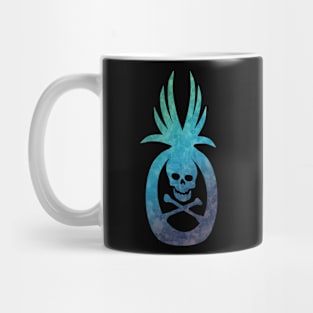 Tropical Pirate Pineapple Halloween Skull and Crossbones Green Blue Purple Mug